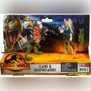 Mattel 2022 Jurassic World Dominion Dilophosaurus & Claire Story Pack new figure